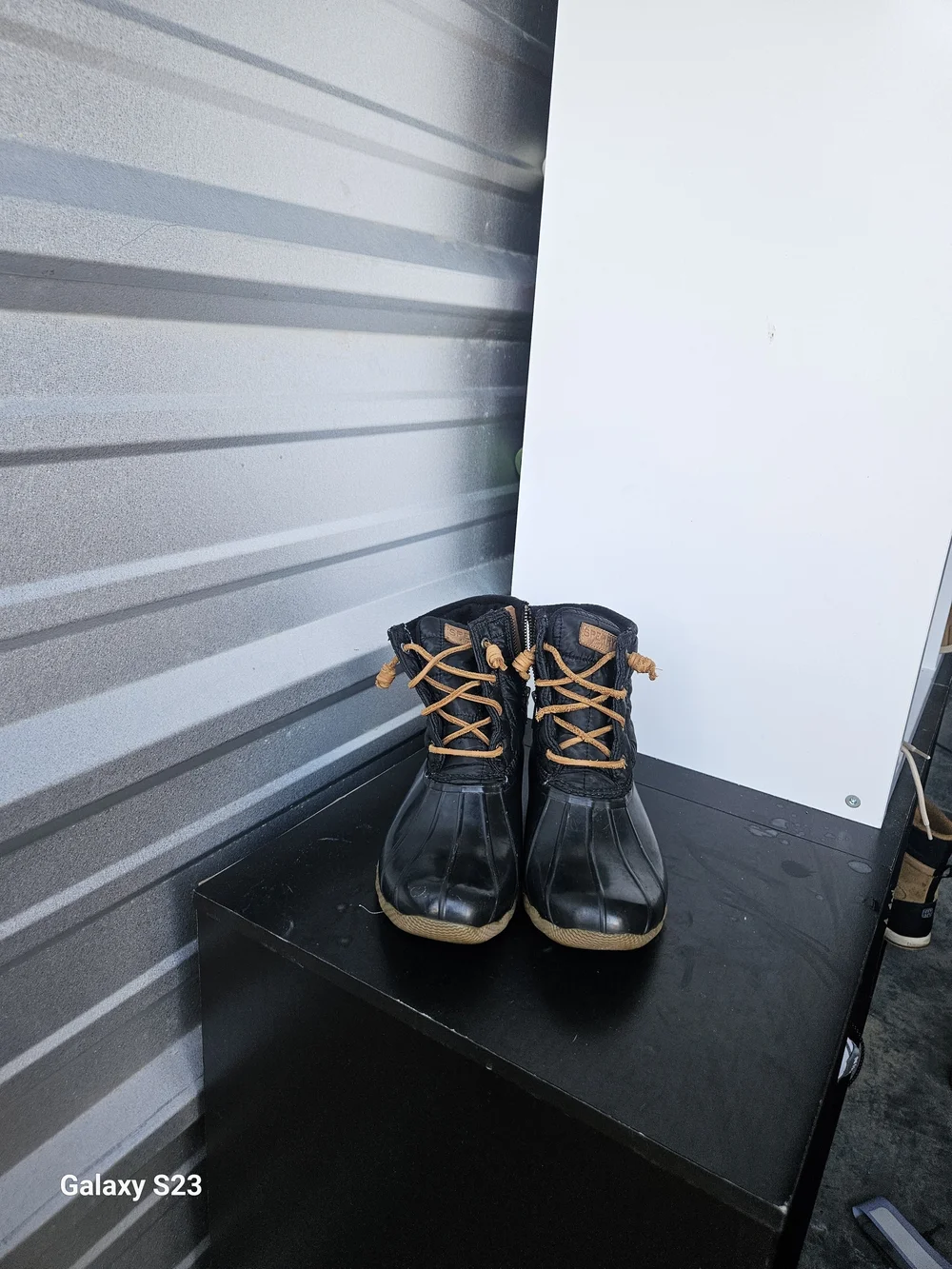 Sperry Saltwater Quilted Duck Boots Women’s 8.5 Black Waterproof Rain Boots